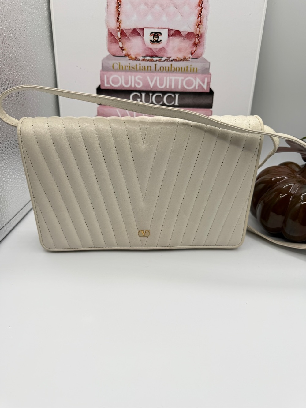 Valentino Vintage (80’s) Cream Quilted Bag - with COA
